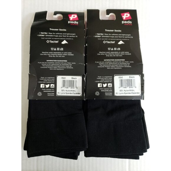 Peds Trouser Socks Women's Size 5-10 Black Multi print 12pr - Picture 2 of 3